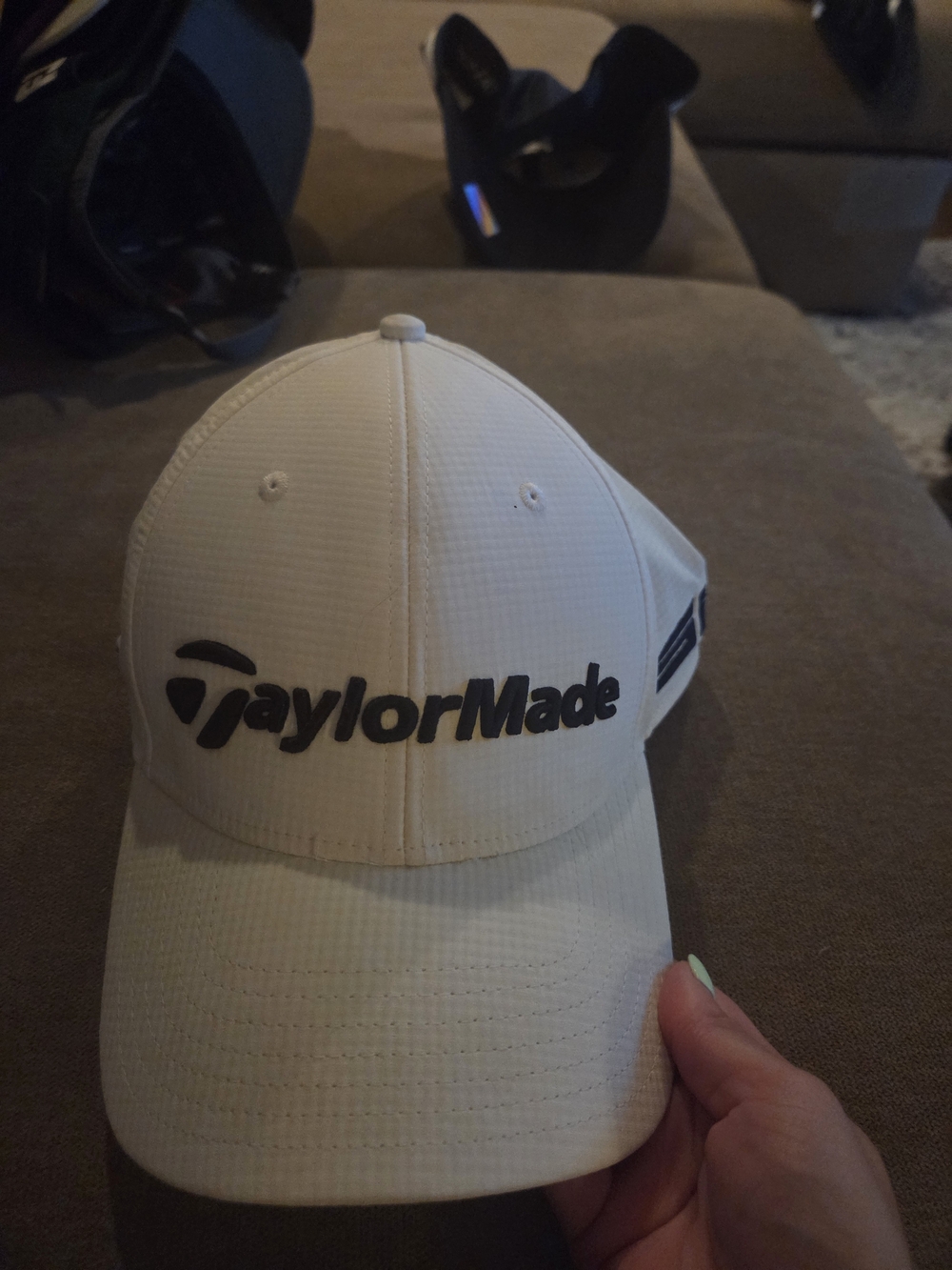 TaylorMade White Cap with Black Logo